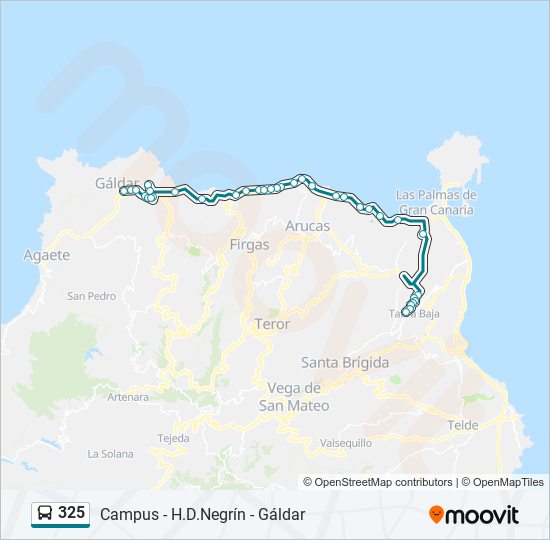 Mapa de 325 de autobús