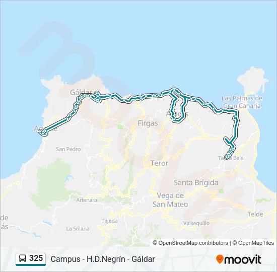 325 Bus Line Map