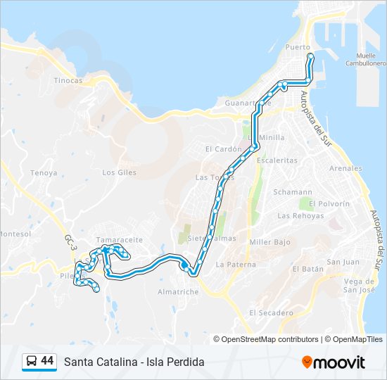 Mapa de 44 de autobús