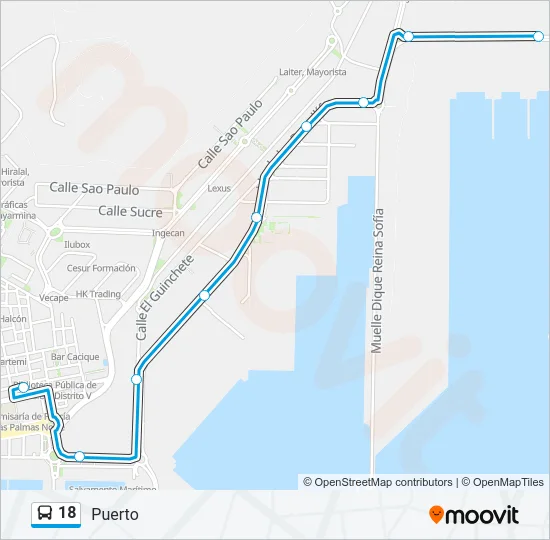 18 Bus Line Map