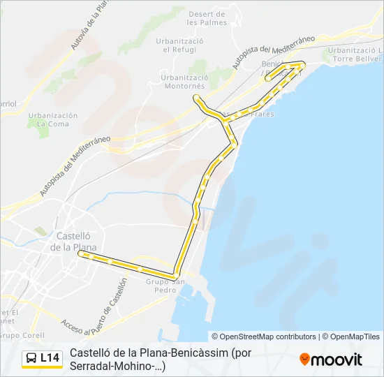 L14 Bus Line Map