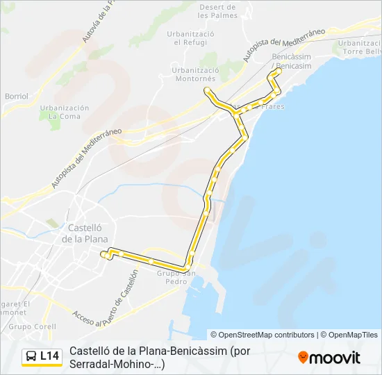 L14 Bus Line Map