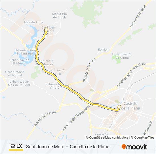 lx Route: Schedules, Stops & Maps - Estació Intermodal [Castelló de La ...