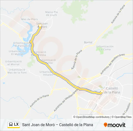 LX bus Mapa de línia