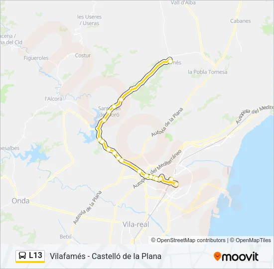 L13 Bus Line Map