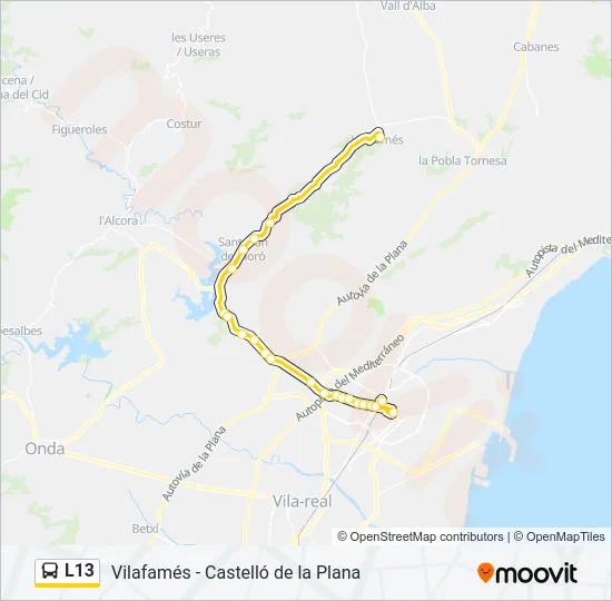 L13 Bus Line Map