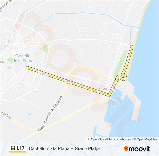 Mapa de L17 de autobús
