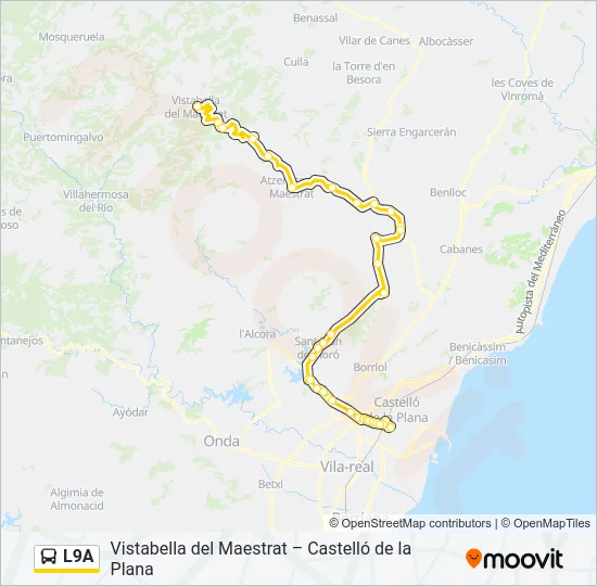 L9A Bus Line Map