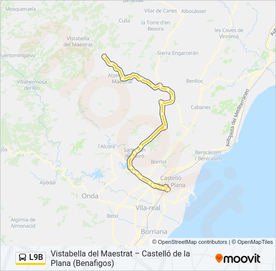 Mapa de L9B de autobús