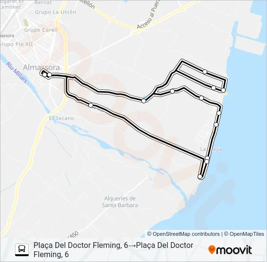 ALMASSORA - PLATJA Bus Line Map