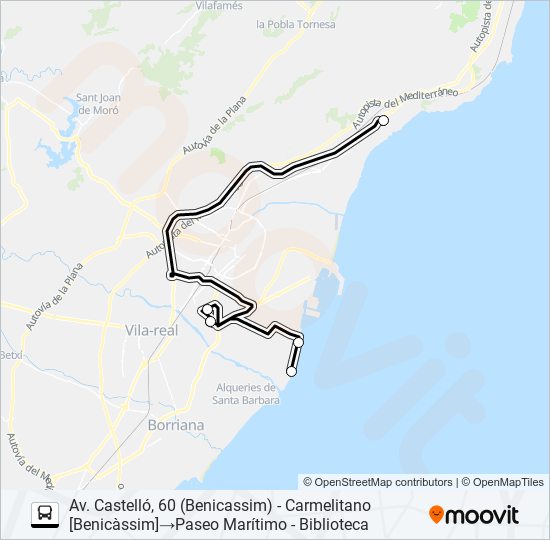 Mapa de ALMA-BENI de autobús
