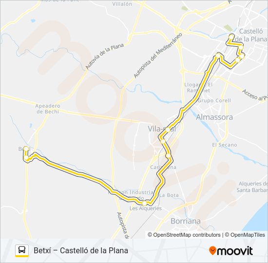 Mapa de CVCS-107-30 de autobús