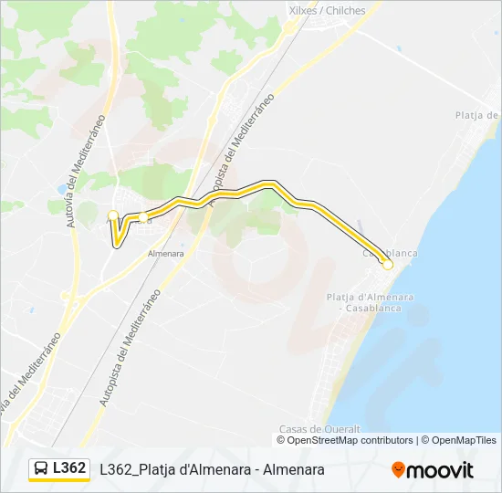 L362 Bus Line Map
