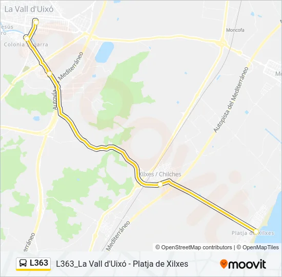 L363 Bus Line Map