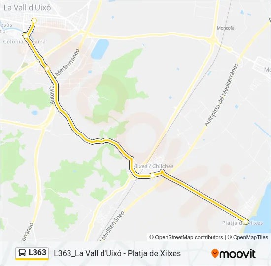 L363 Bus Line Map