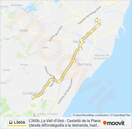 L360A Bus Line Map