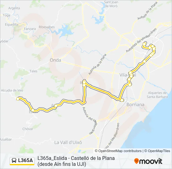L365A Bus Line Map