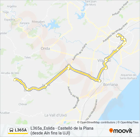 L365A Bus Line Map