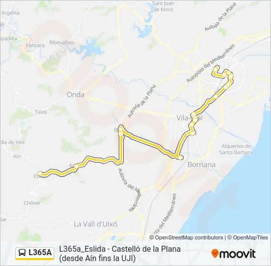 L365A Bus Line Map