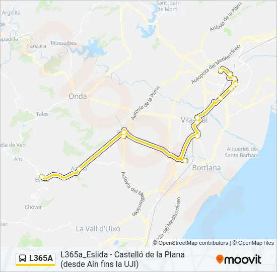 L365A Bus Line Map