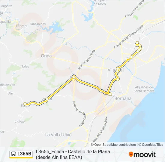 L365B Bus Line Map