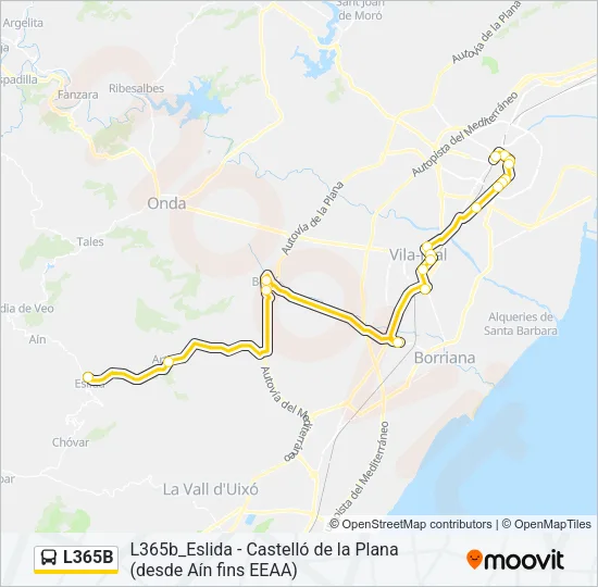 L365B Bus Line Map