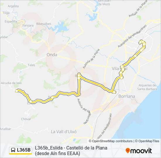 L365B Bus Line Map