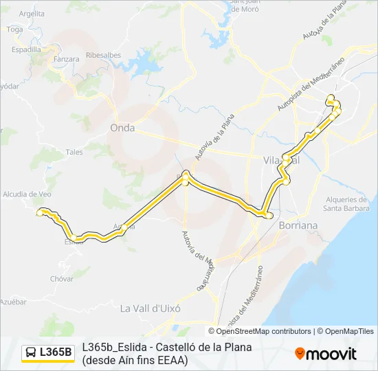 L365B Bus Line Map