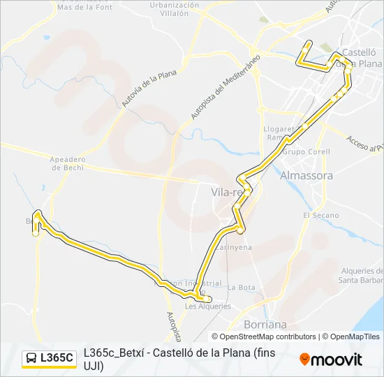 L365C Bus Line Map