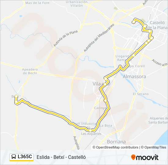 L365C Bus Line Map