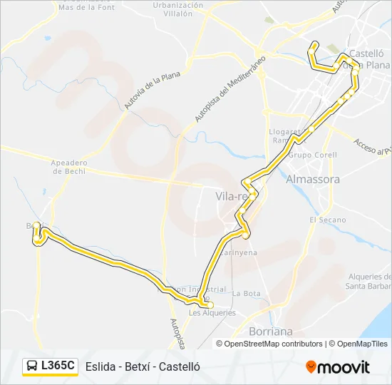L365C Bus Line Map