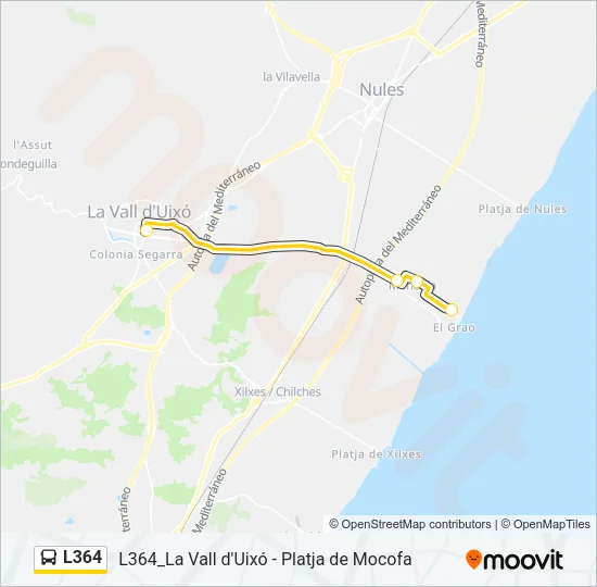 L364 Bus Line Map