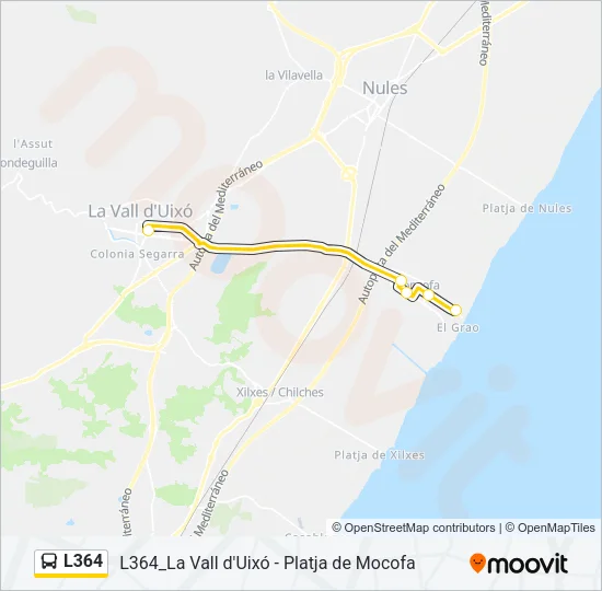 L364 Bus Line Map