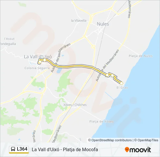 L364 Bus Line Map