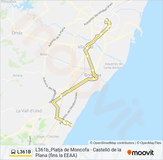 L361B Bus Line Map