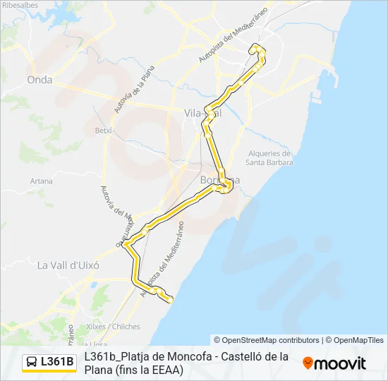 L361B Bus Line Map