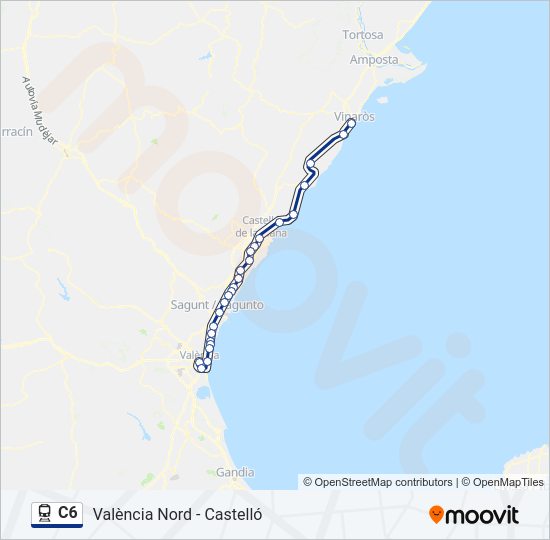 C6 tren Mapa de línia