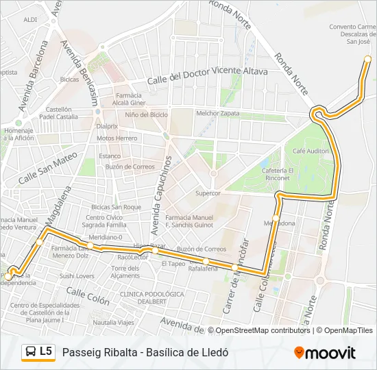 L5 Bus Line Map