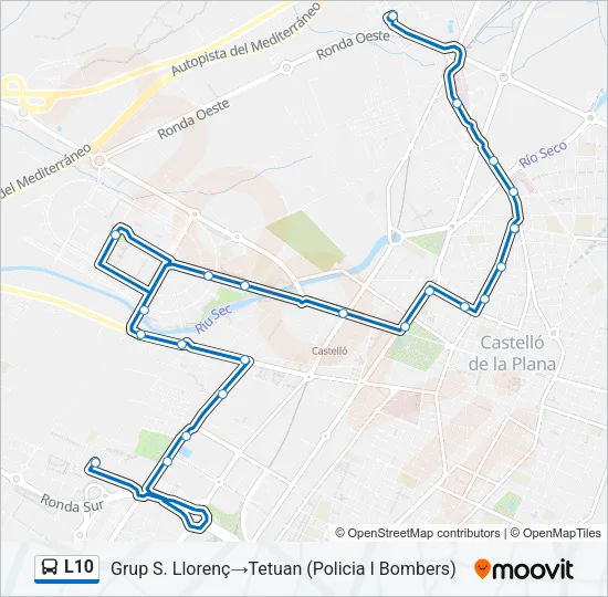L10 Bus Line Map