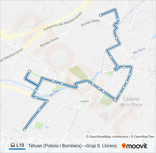 L10 Bus Line Map