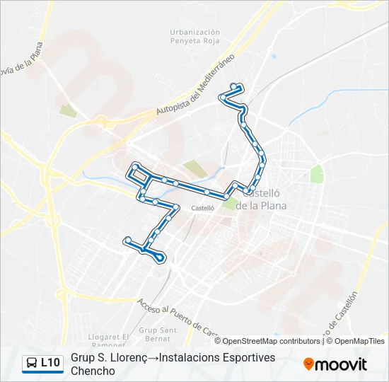 L10 Bus Line Map