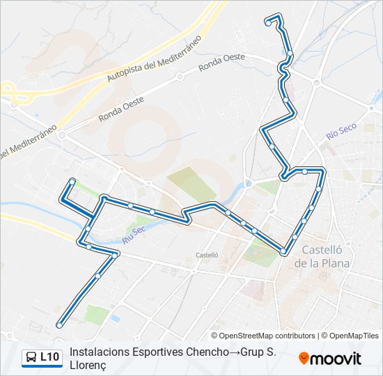 L10 bus Mapa de línia