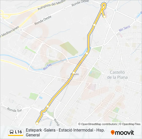 L16 Bus Line Map