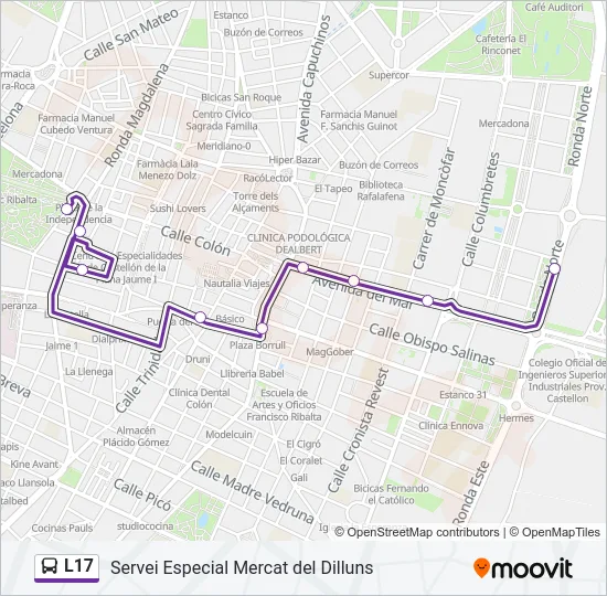 L17 Bus Line Map