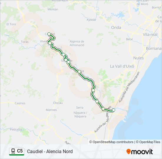 Mapa de C5 de tren