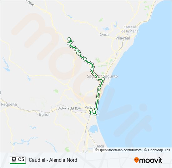 Mapa de C5 de tren