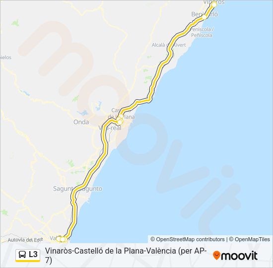 Mapa de L3 de autobús