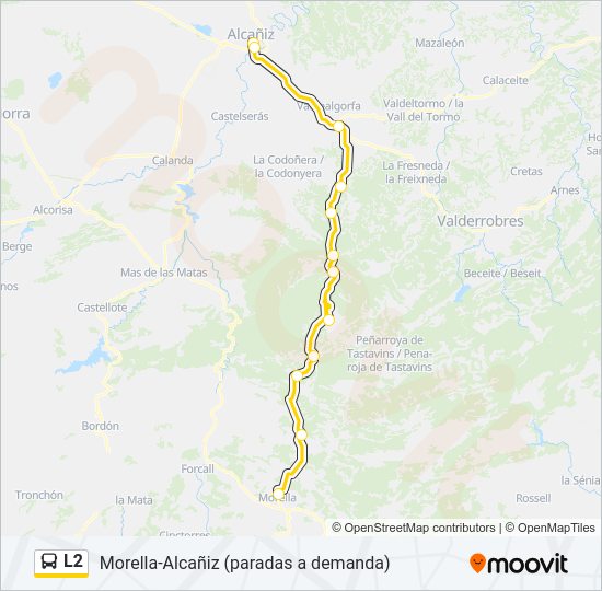 Mapa de L2 de autobús