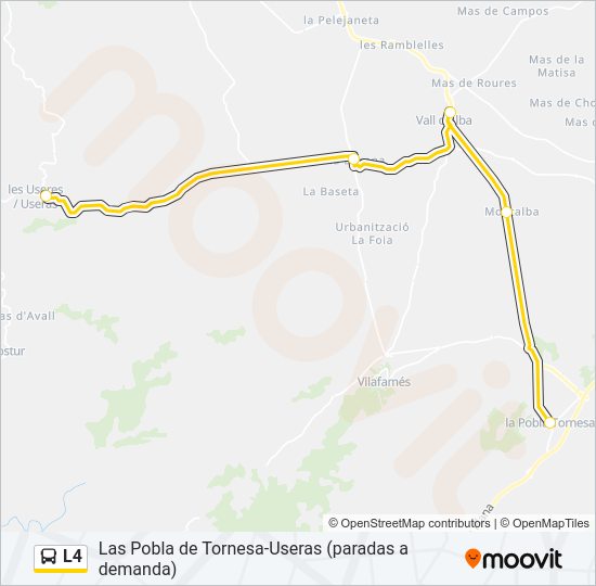 Mapa de L4 de autobús