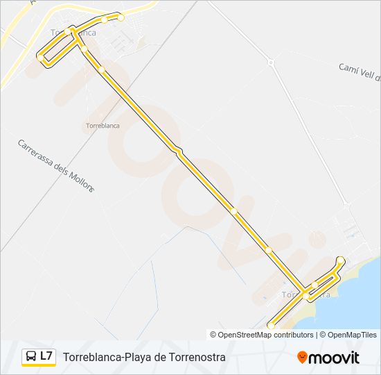 Mapa de L7 de autobús